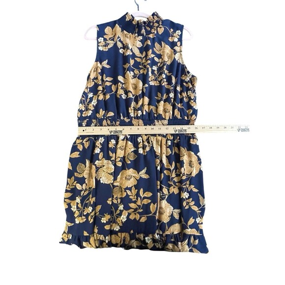 Nanette Lepore Navy Blue Floral Womens Sleeveless Printed Midi Dress‎ Size 16 - Picture 10 of 12